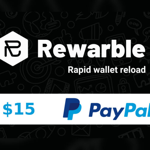Rewarble PayPal $15 כרטיס מתנה