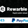 Rewarble PayPal € 5 כרטיס מתנה