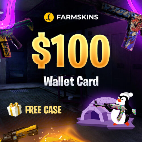 Farmskins $100 כרטיס ארנק + מקרה חינם