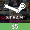 כרטיס ארנק Steam $5 קוד הפעלה גלובלי