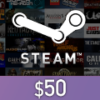 Steam Wallet Card $50 US Activation Code